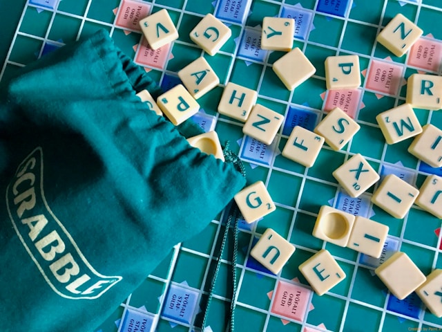 Scrabble letter tiles spelling words
